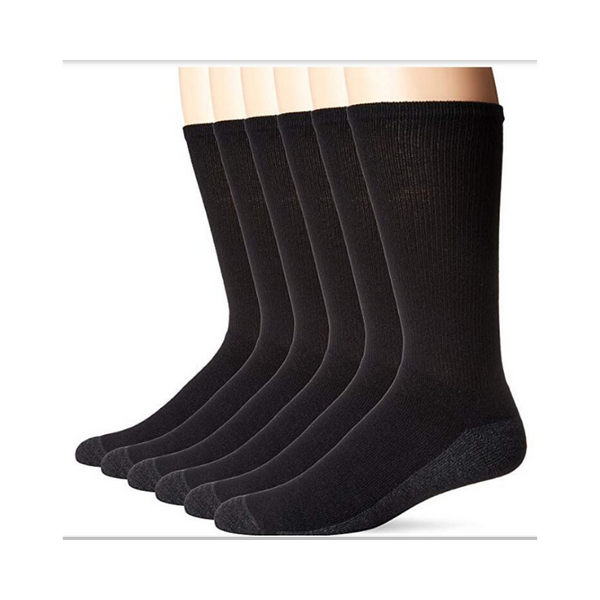 6 Pack Of Hanes Men’s ComfortBlend Max Cushion Crew Socks