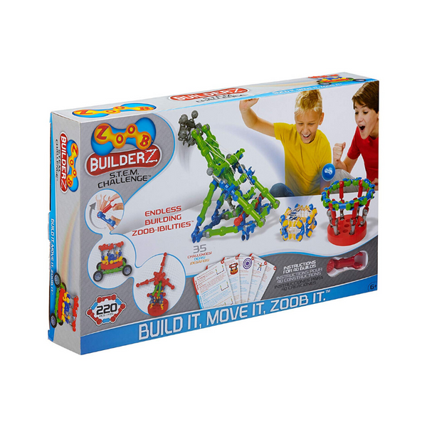 ZOOB BuilderZ S.T.E.M. Challenge Moving Building Modeling System, 220 Piece Kids Construction Set