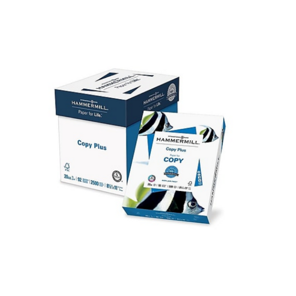 5 resmas (2500 hojas) de papel Hammermill Copy Plus de 8,5 ″ x 11 ″