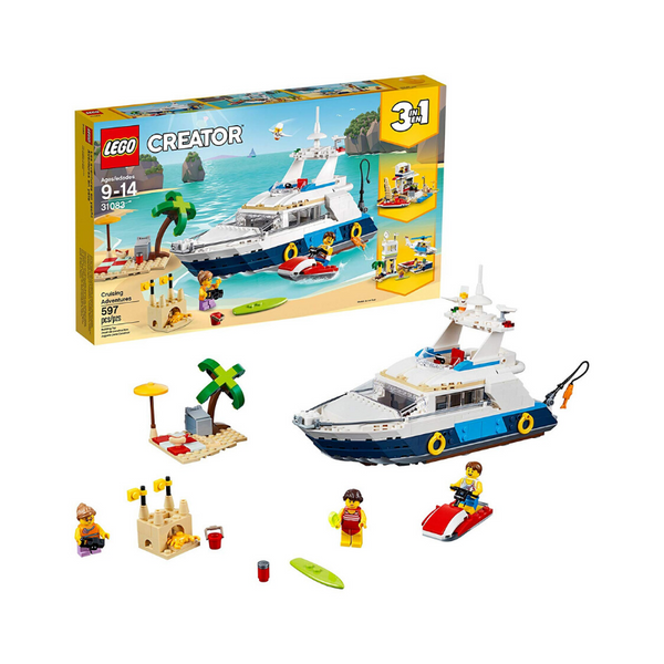 Kit de construcción LEGO Creator 3 en 1 Aventuras en crucero (597 piezas)