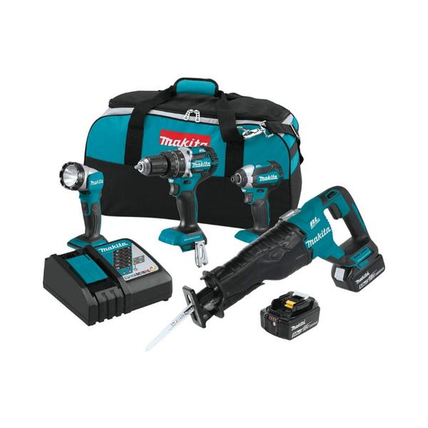 Makita 18V LXT Lithium-Ion Brushless Cordless Combo Kit (4 Piece)