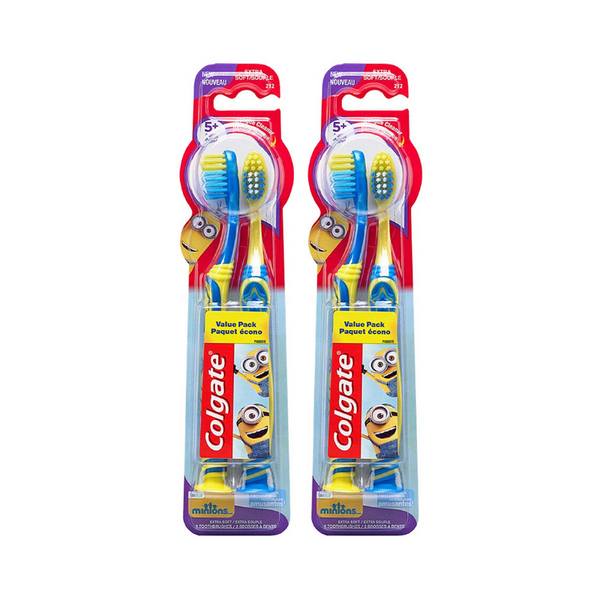 4 Pack Of Colgate Kids Minions Toothbrushes