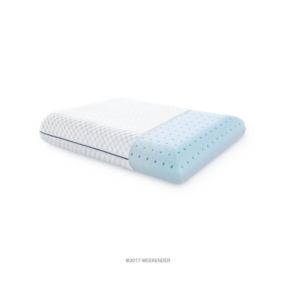 WEEKENDER Ventilated Gel Memory Foam Pillow - Washable Cover (Standard Size)