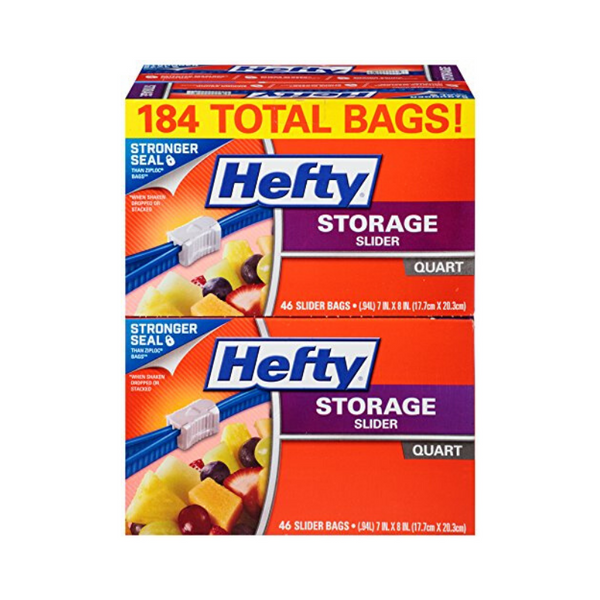 184 Hefty Slider Quart Storage Bags