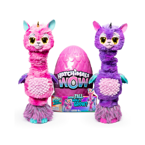 Hatchimals Wow Llalacorn 32" de alto interactivo con huevo que se puede volver a incubar