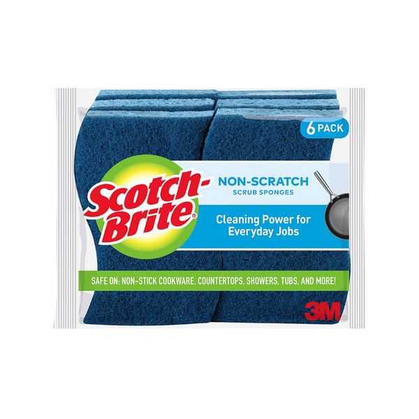 6 Pack Of Scotch-Brite Non-Scratch Scrub Sponges