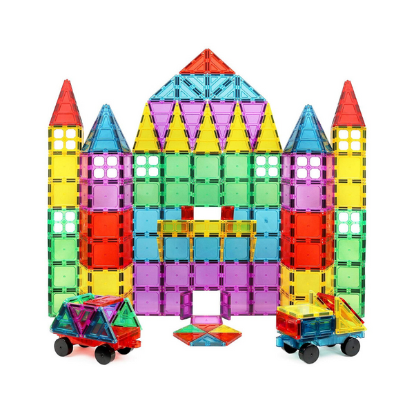 100 Piece Set Of Magnetic Building Blocks With Extra Strong Magnets