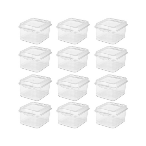 Paquete de 12 mini contenedores Sterilite con tapa abatible