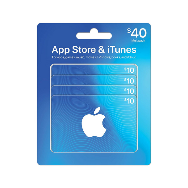 Paquete de 4 tarjetas de regalo de iTunes de $ 10