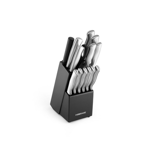 Farberware 15 Piece Stamped Stainless Steel Knife Block Set