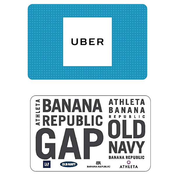 Ahorre en Uber, iTunes, calzado famoso y tarjetas de regalo de Gap