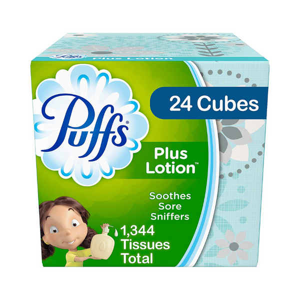 24-Cube Boxes Puffs Plus Lotion Facial Tissues (56 Tissues per Box)
