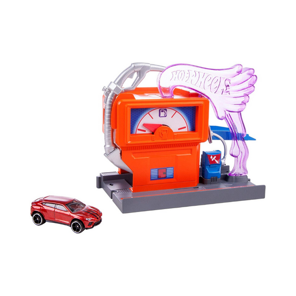 Hot Wheels City Downtown Super Juego de parada de combustible