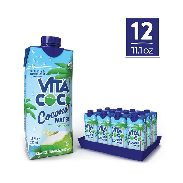 Paquete de 12 agua de coco orgánica pura Vita Coco (11 oz cada una)
