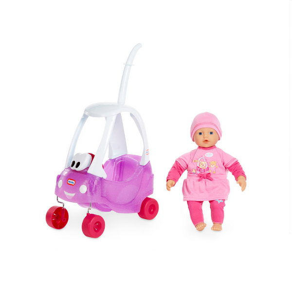 Baby born Baby's First Cozy Coupe with Soft-Bodied Baby Doll