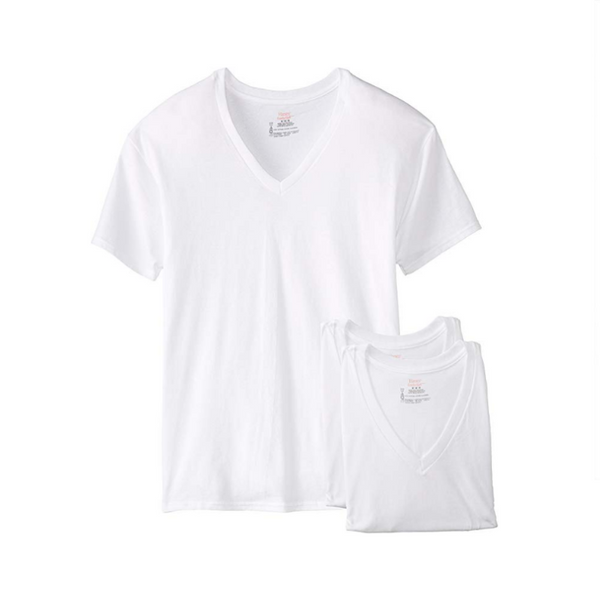Pack Of 3 Hanes Men's V-Neck T-Shirts