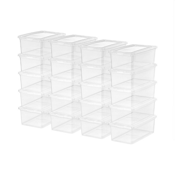 20-Pack IRIS 5-Quart Clear Storage Boxes