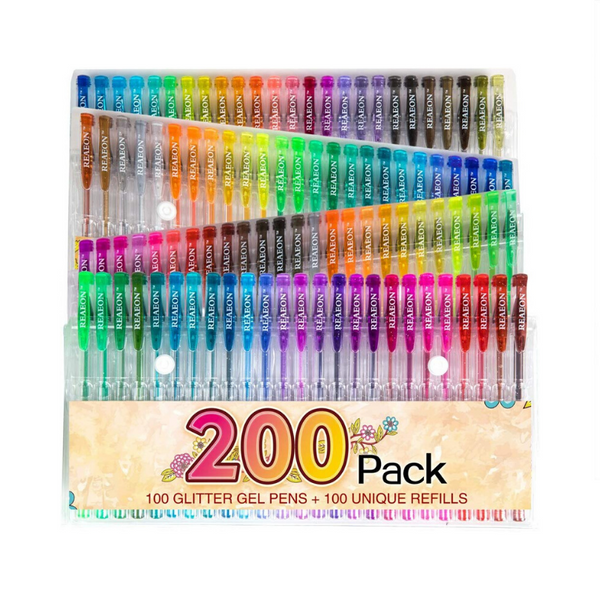 200 Glitter Gel Pen Set