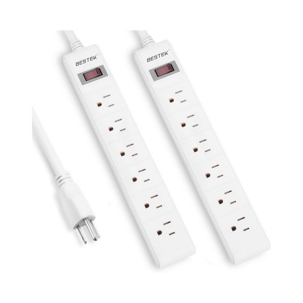 2 Pack Of 6 Outlet Power Strip Surge Protectors