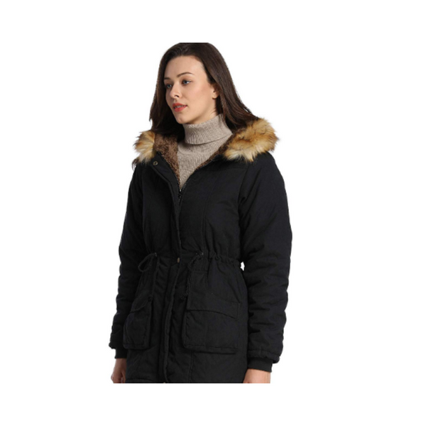 Womens Hooded Warm Coats Parkas with Faux Fur Jackets (2 Colors)