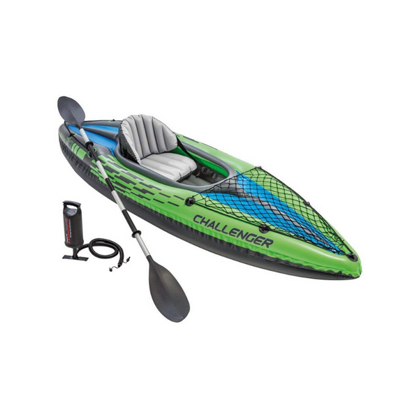 Intex Challenger K1 1-Person Inflatable Kayak Set w/ Oars and Pump