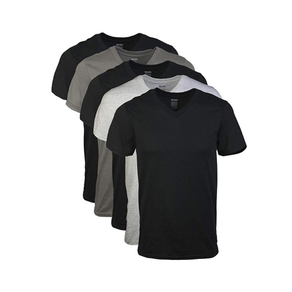 Pack Of 5 Gildan Men's Assorted V-Neck T-Shirts