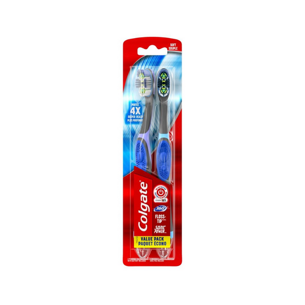 Set Of 2 Colgate 360 Total Advanced Floss-Tip Sonic Electric Toothbrushes