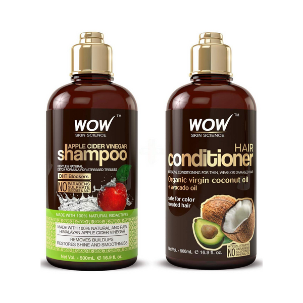 WOW Juego de champú y acondicionador para el cabello con vinagre de sidra de manzana