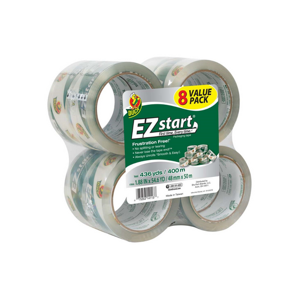 8 Rolls Of Duck Brand EZ Start Packing Tape