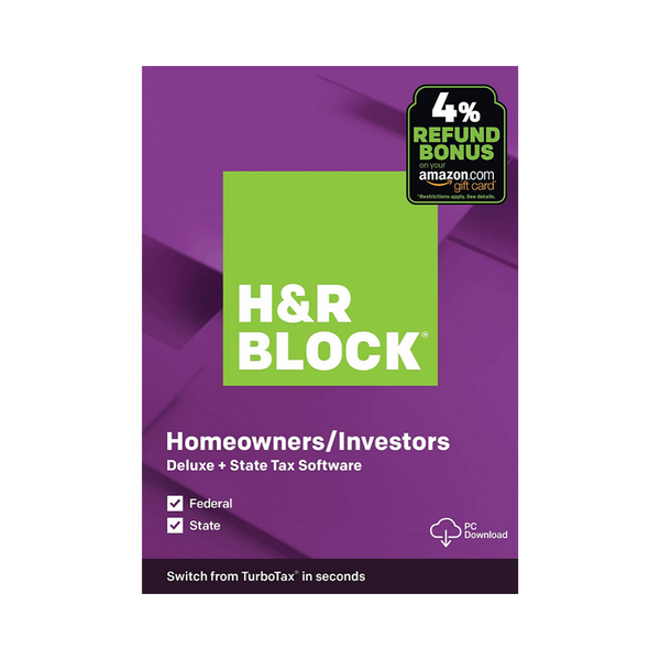 H&R Block Tax Software Deluxe + State 2019