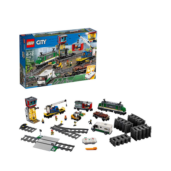 LEGO City Cargo Train Remote Control Train Building Set with Tracks (1226 Pieces)