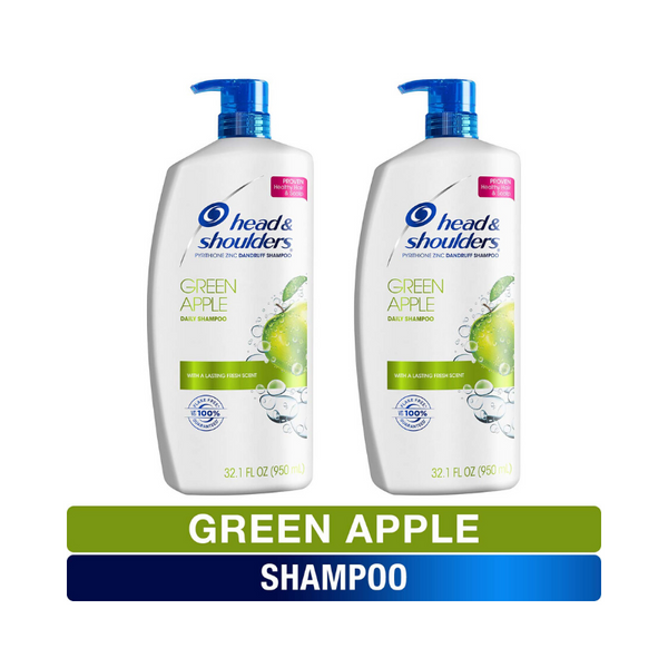 2 Big Bottles Of Head and Shoulders Green Apple Shampoo