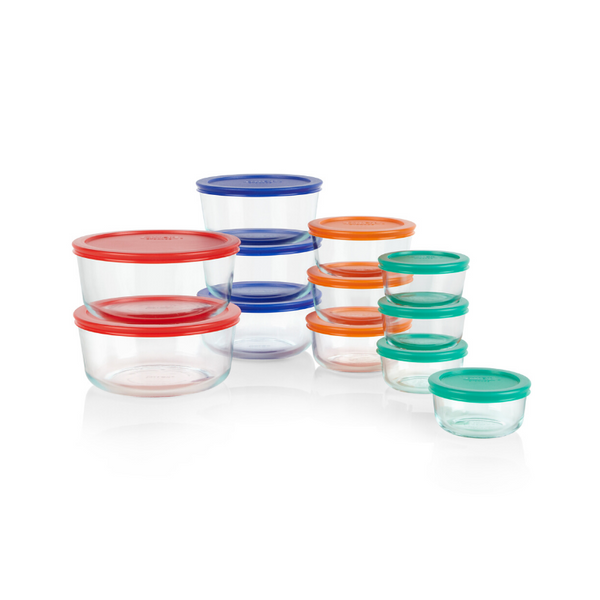Juego de almacenamiento de alimentos de vidrio redondo Simply Store de 24 piezas Pyrex