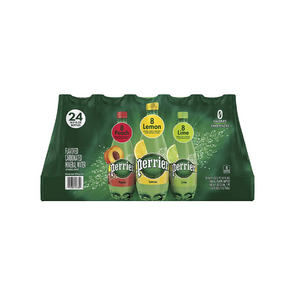 24 Bottles Of Perrier Assorted Flavors Mineral Water