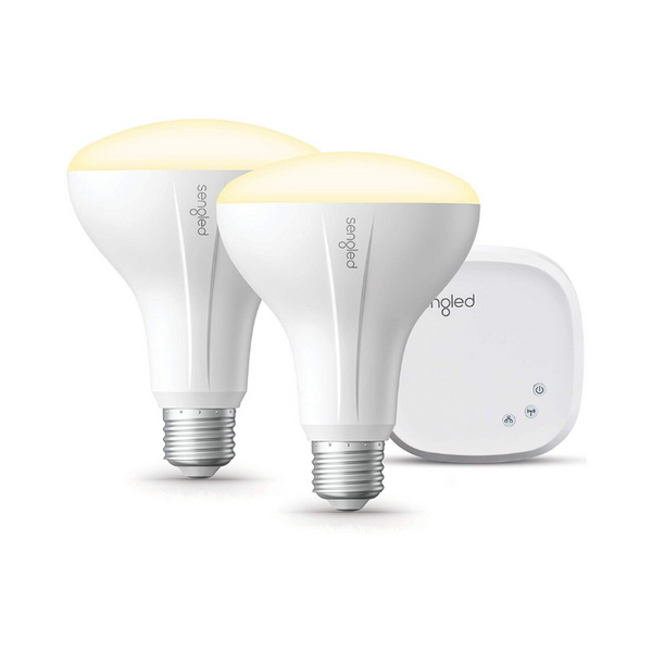 Sengled Smart LED Soft White BR30 Starter Kit, 2 Smart Light Bulbs & Hub