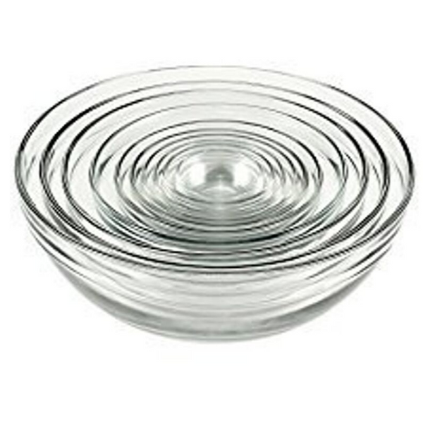 Juego de tazones para mezclar de vidrio templado Anchor Hocking de 10 piezas