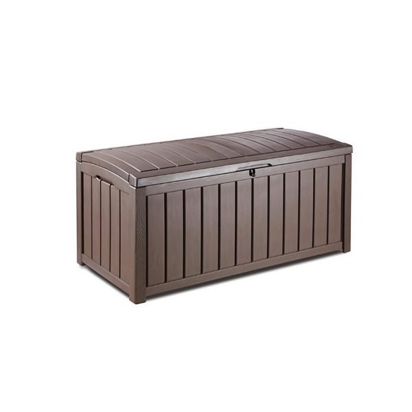 101 Gal. Keter Glenwood Plastic Outdoor Storage Box (Brown)
