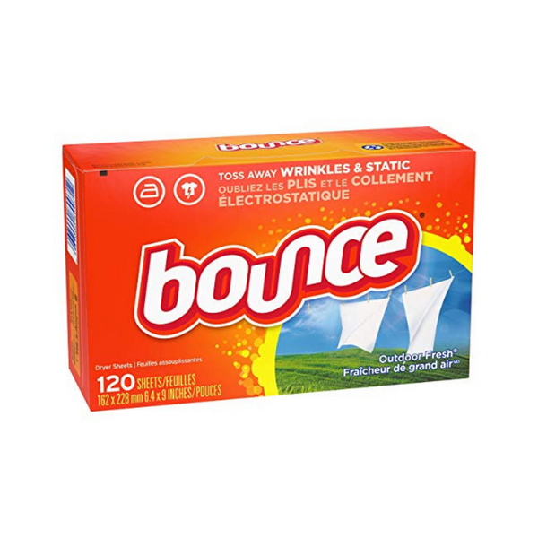Hojas para secadora suavizante de telas Bounce de 120 unidades (frescas para exteriores)