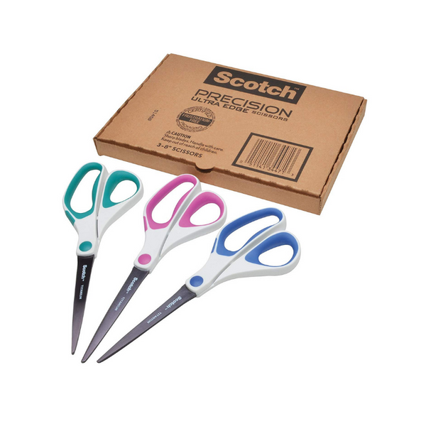Tijeras Scotch Precision Ultra Edge, 8 pulgadas, paquete de 3 (1458-3AMZ)