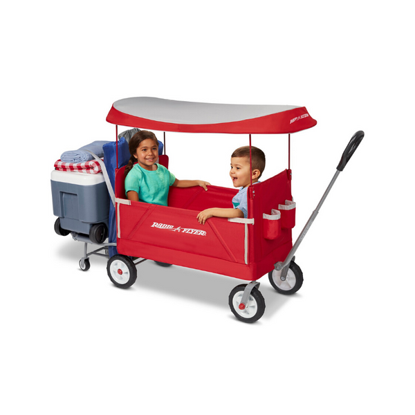 Radio Flyer, 3-in-1 Tailgater Wagon with Canopy, Folding Wagon, Red
