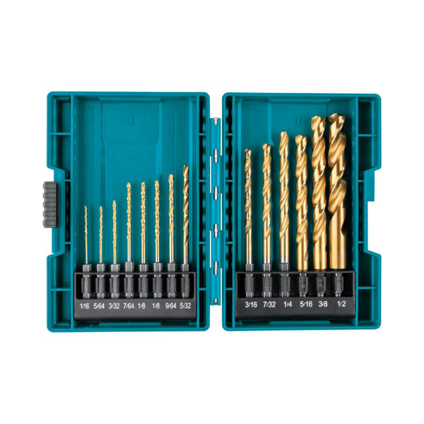 14-Piece Makita Impact Gold Titanium Drill Bit Set w/ 1/4" Hex Shank