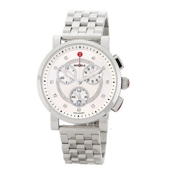 Reloj deportivo Michele con pulsera de diamantes