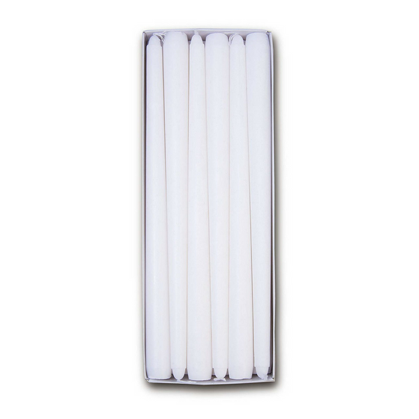Harmonic Blossom 12” Dripless Taper Candles 12 Pack - White or Ivory