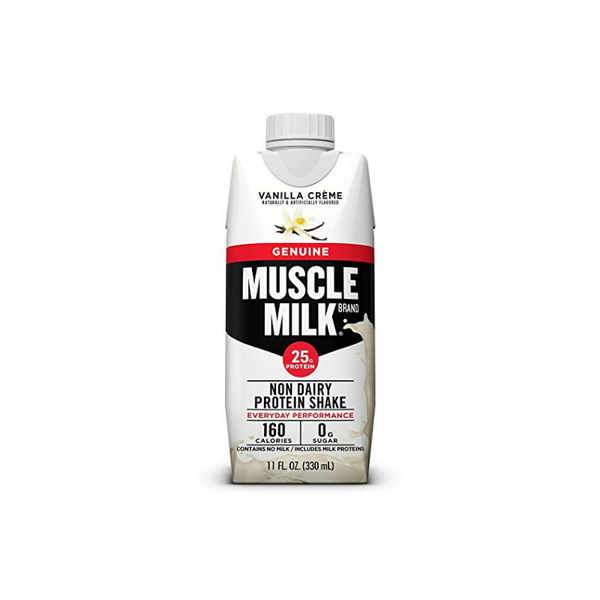 Paquete de 12 batidos de proteínas de 11 oz de leche muscular y 25 g (crema de vainilla)