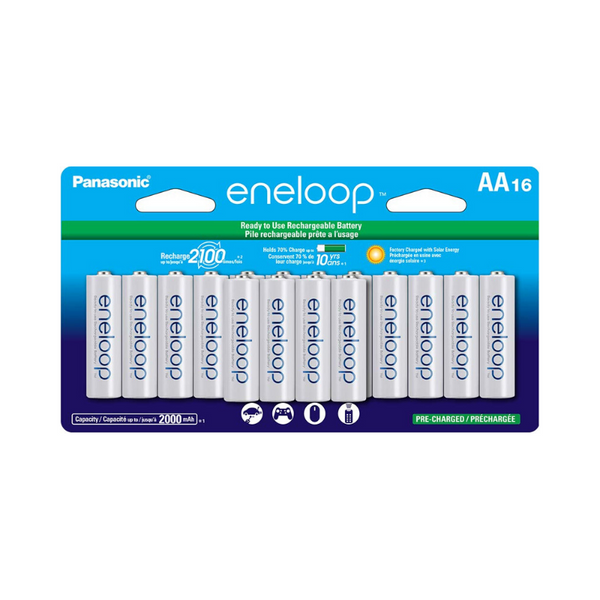 16 Pack Of Panasonic Eneloop AA 2100 Cycle Ni-MH Rechargeable Batteries