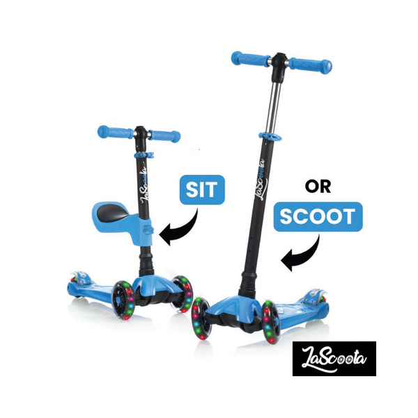Lascoota 2-in-1 Kick Scooter with Removable Seat