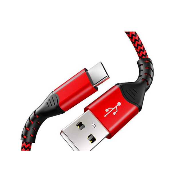2 Pack Of Nylon USB C 6.6′ Charging Cables