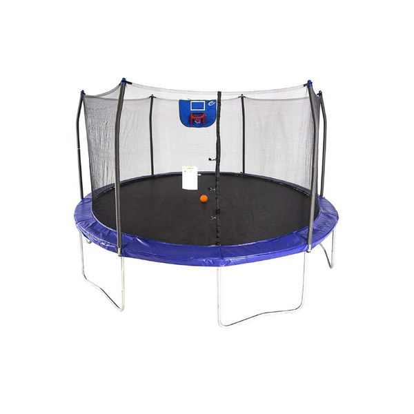 Skywalker Trampolines 15-Foot Jump N’ Dunk Trampoline with Enclosure Net