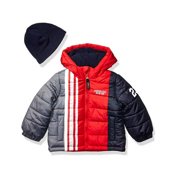 London Fog Boys’ Toddler Puffer Coat With Hat