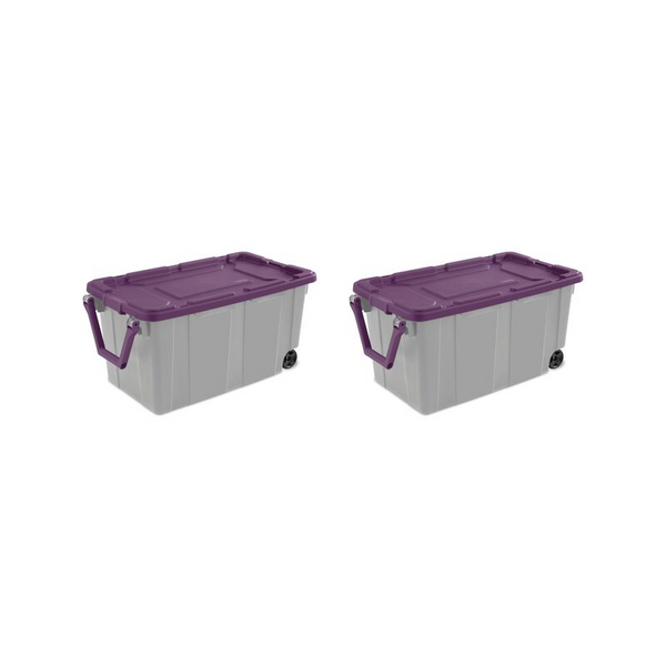 2 Pack Of 40 Gallon Sterilite Wheeled Industrial Totes